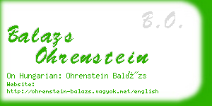 balazs ohrenstein business card